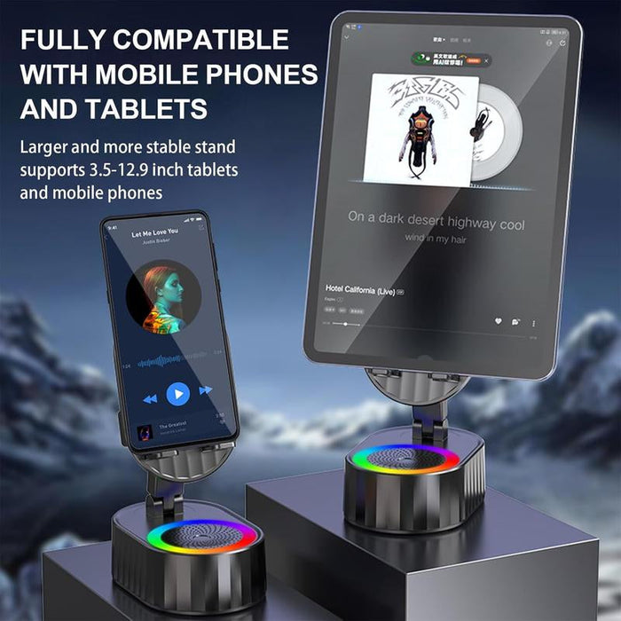 Phone Stand with Wireless Bluetooth Speaker (HD Surround Sound)