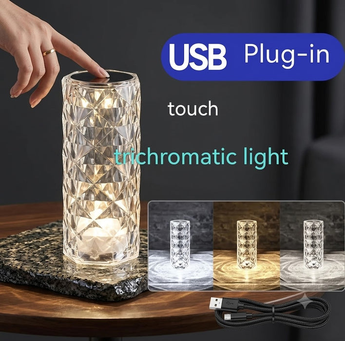 Romantic Crystal Rose LED Lamp