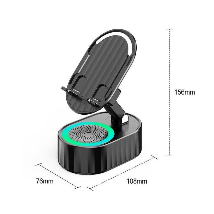 Phone Stand with Wireless Bluetooth Speaker (HD Surround Sound)