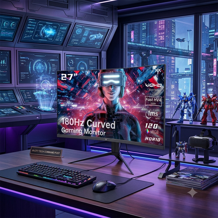 KTC 27" Curved QHD Gaming Monitor (180Hz, 1500R)