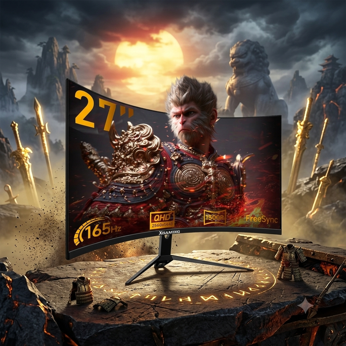 27" Curved QHD Gaming Monitor (165Hz, Built-in Speakers)